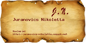 Juranovics Nikoletta névjegykártya