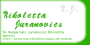 nikoletta juranovics business card